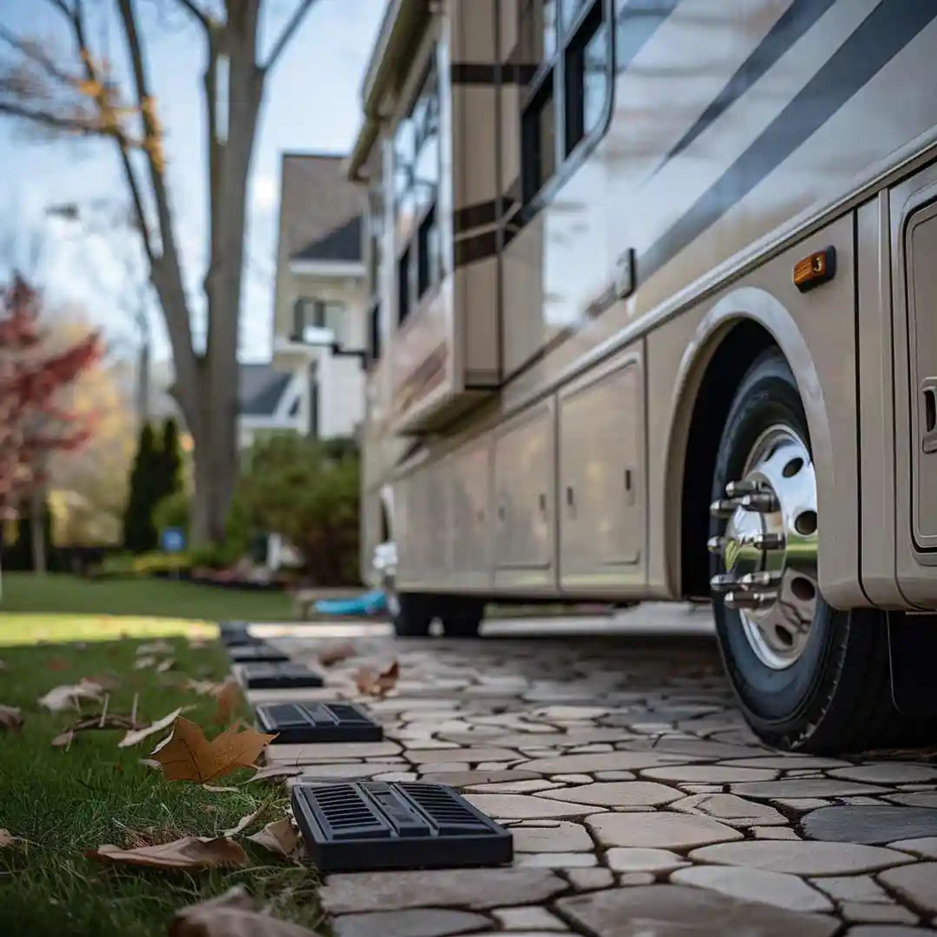 Stabilizing jacks for a RV