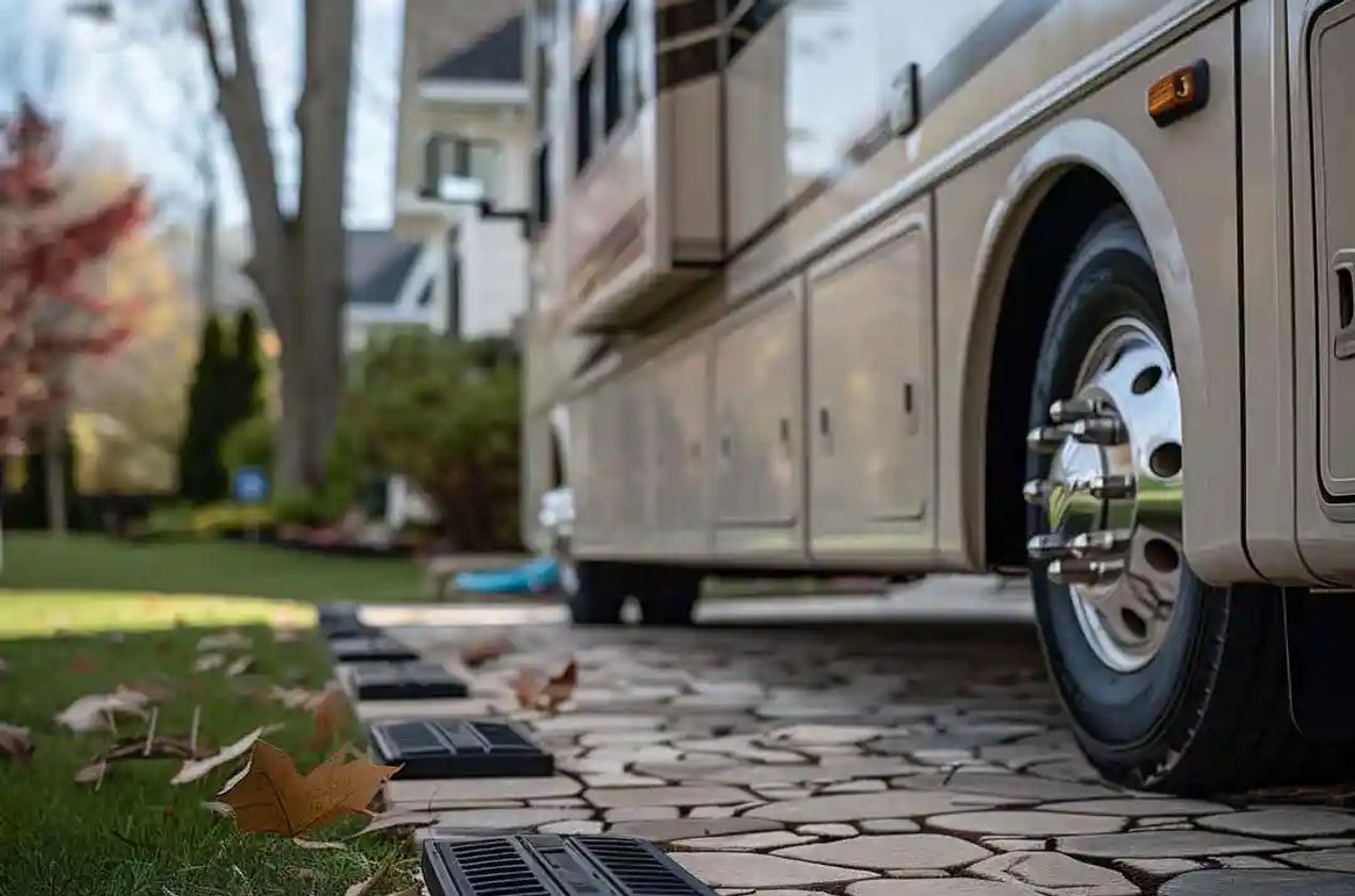 Stabilizing jacks for a RV