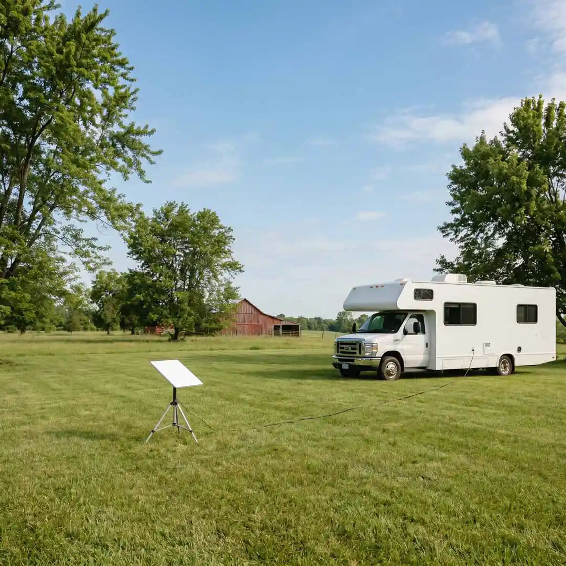 Starlink satellite connecting to a Class C RV.  