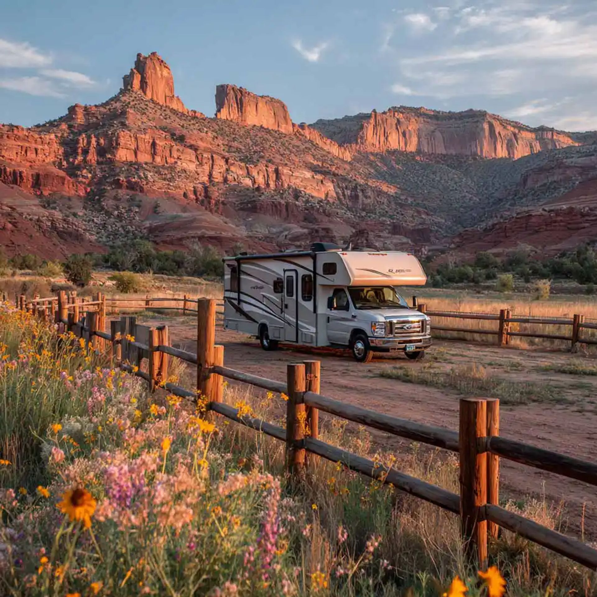 Class C RV in the southern Utah site. 