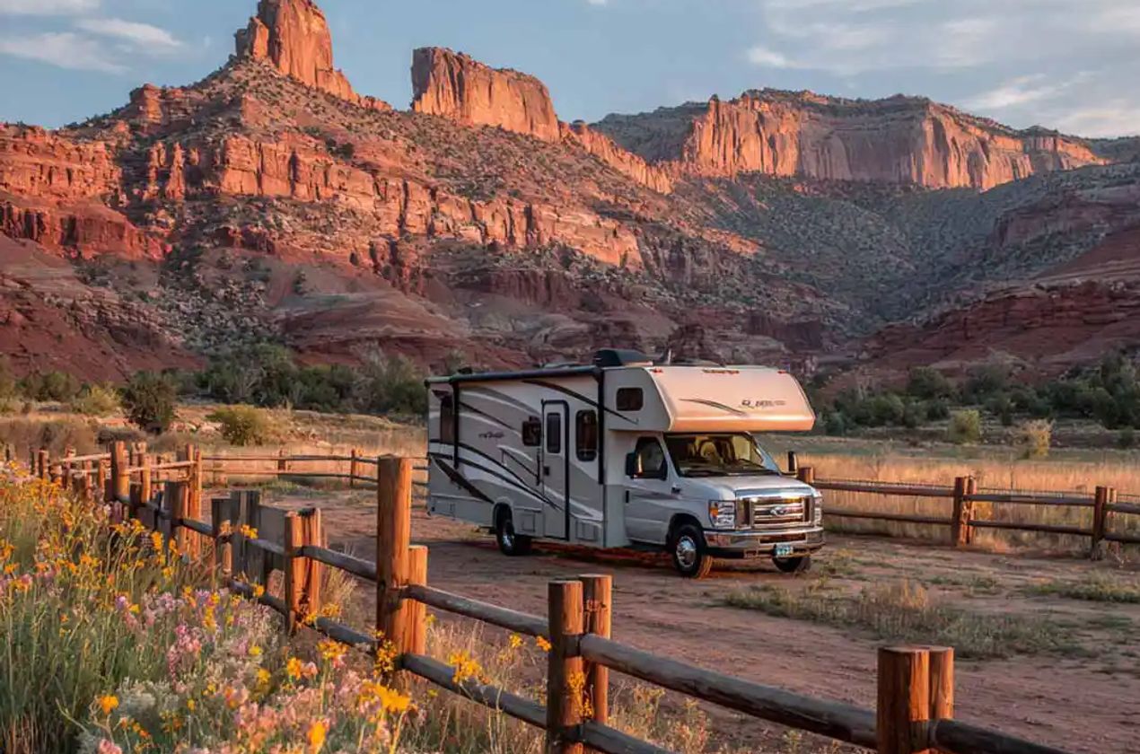 Class C RV in the southern Utah site.