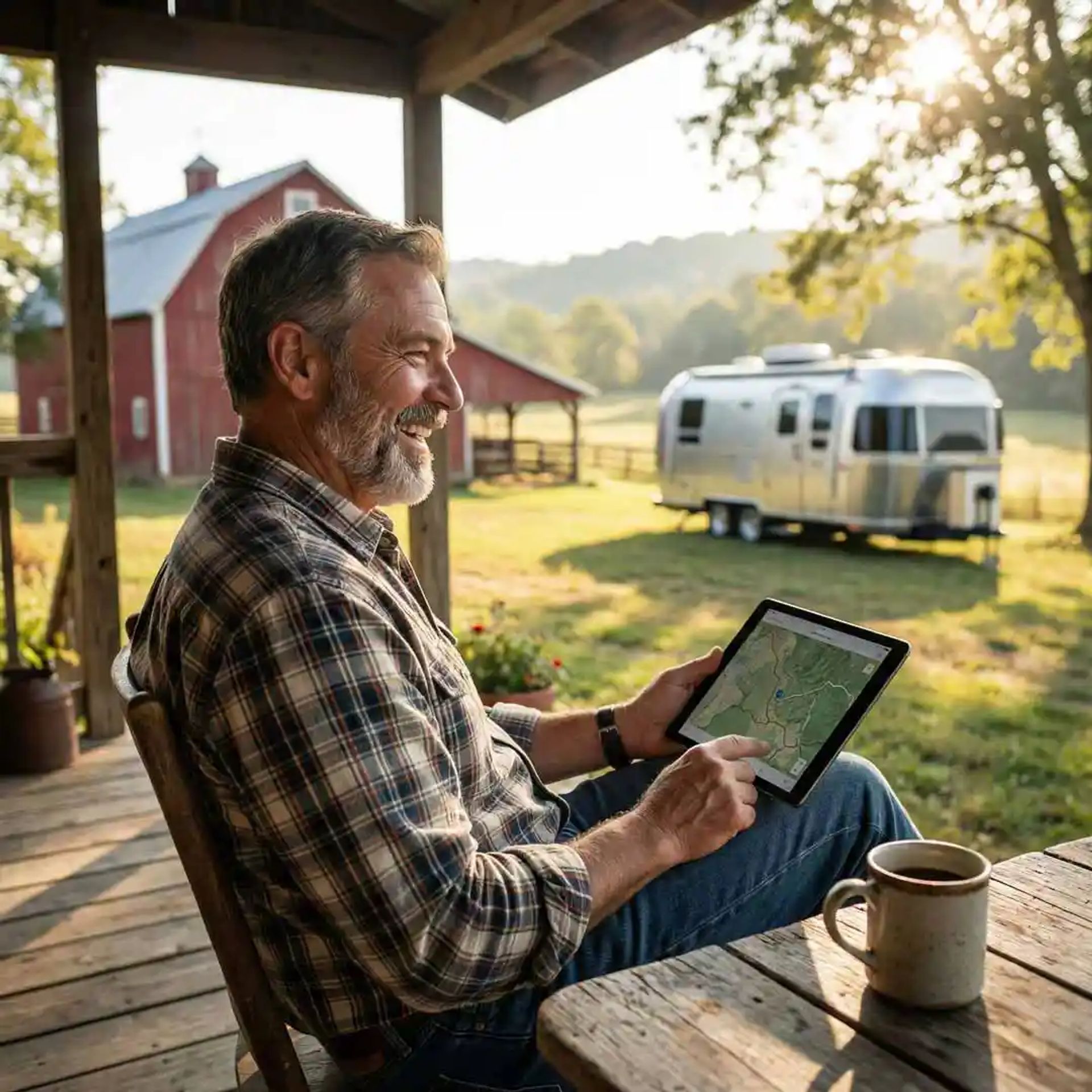 Farmer using CurbNTurf to get guest on at his farm. 