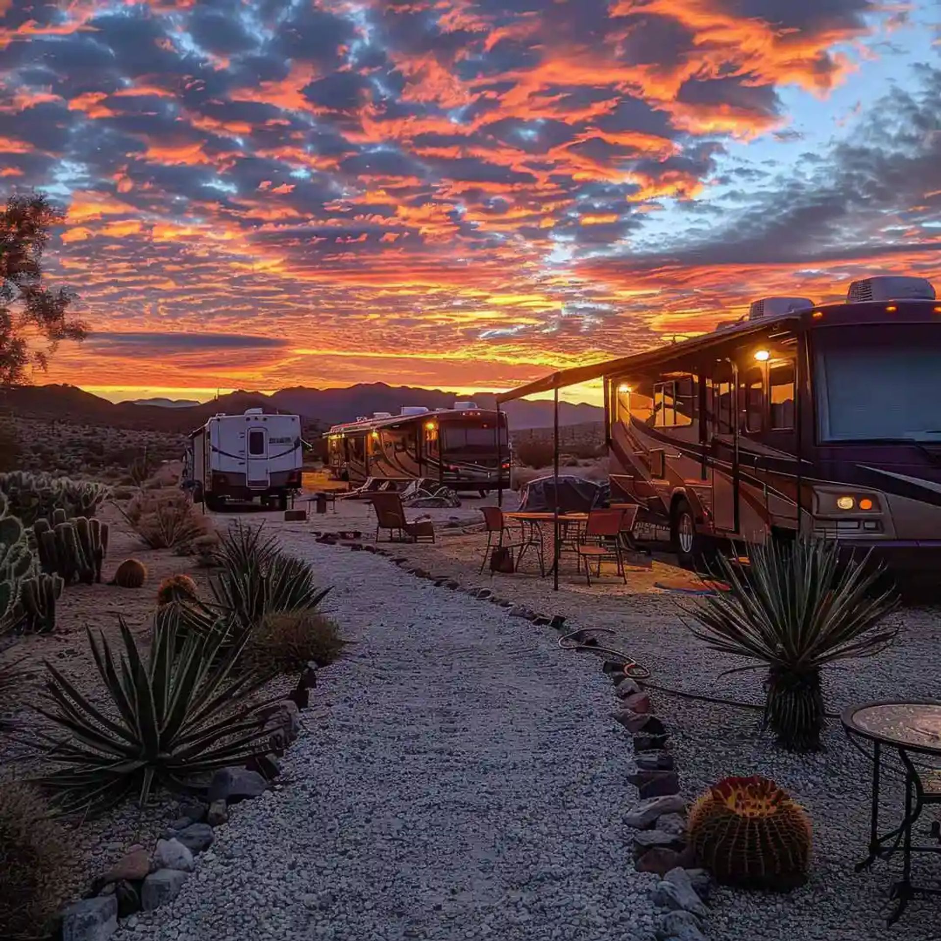 RVers camping in the Arizona desert