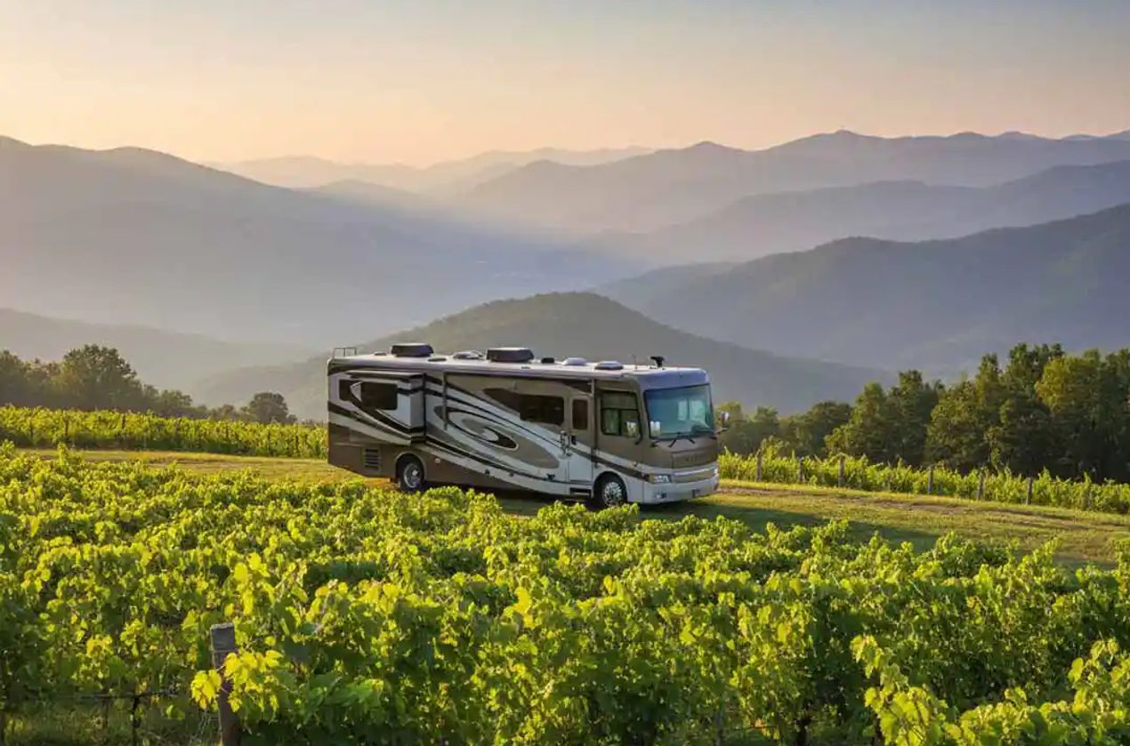 RV at a vineyard of in the Smoky Mountains