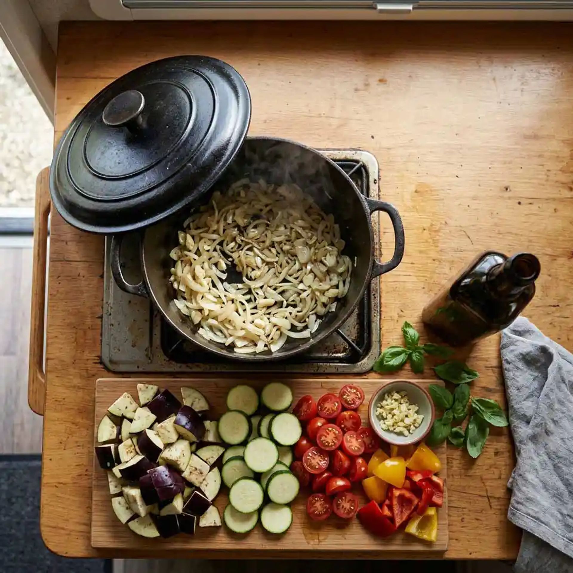 Rustic meal while RVing