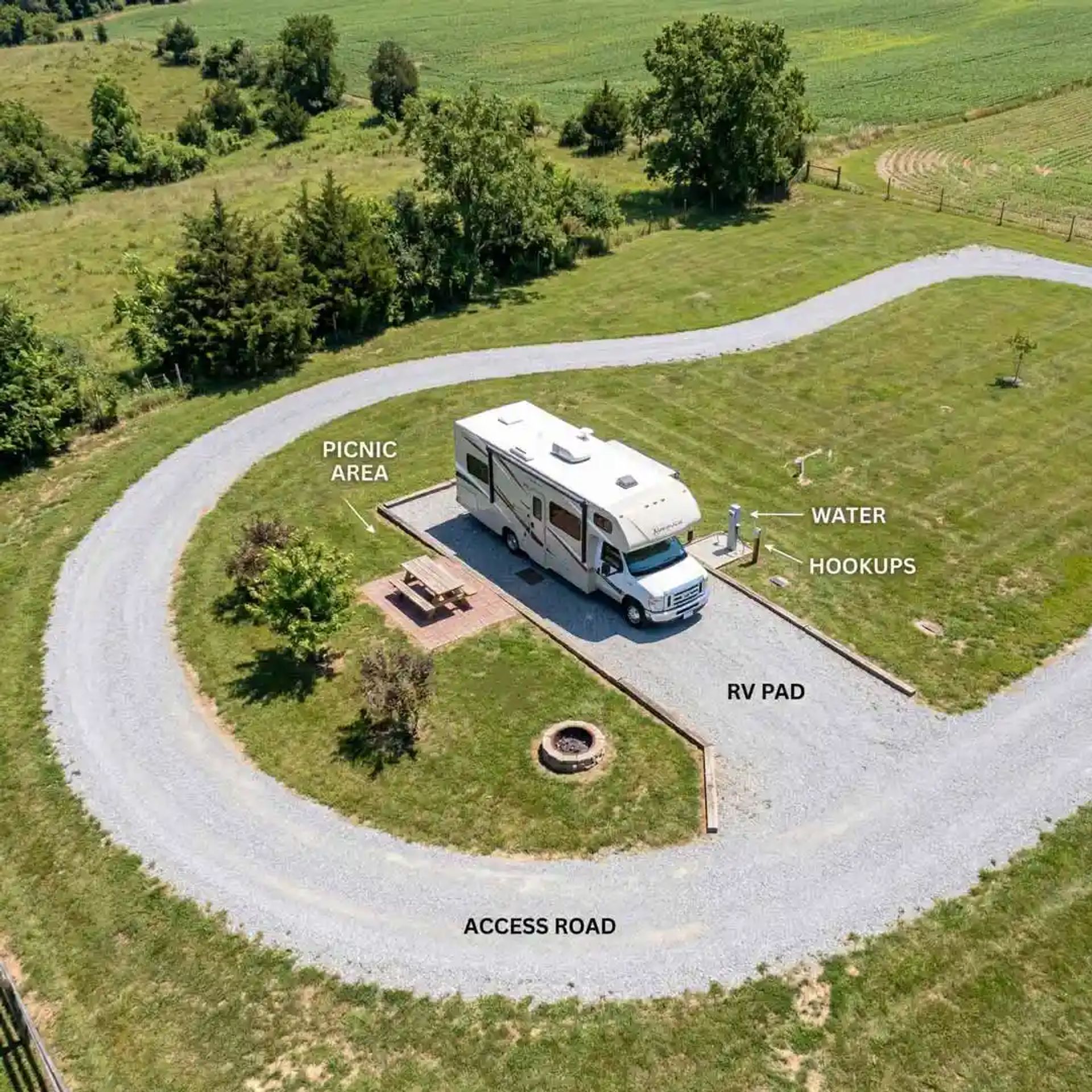 Typical RV setup on CurbNTurf