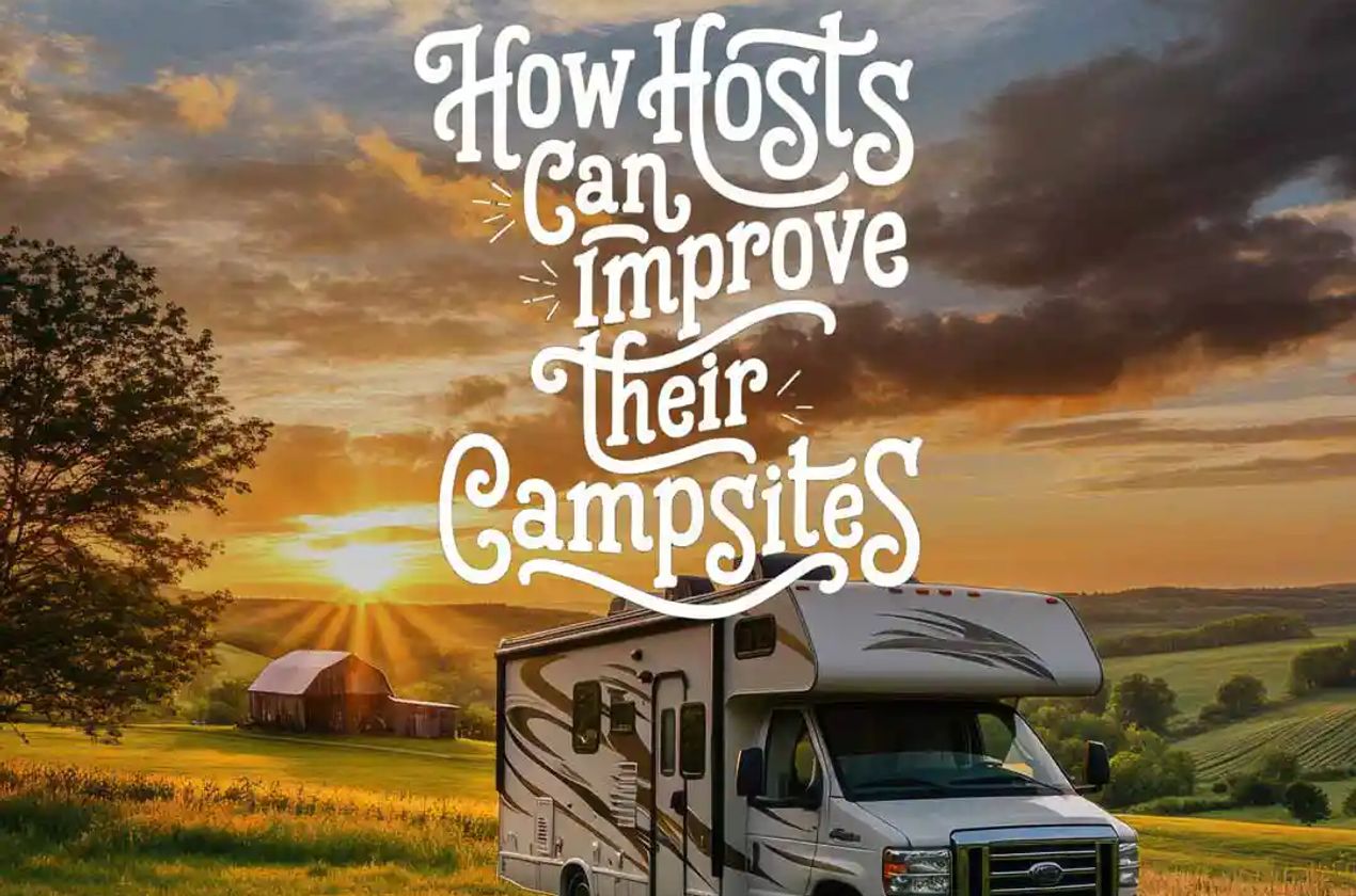 Class C RV on farmland