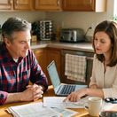 Couple going over their tax information.