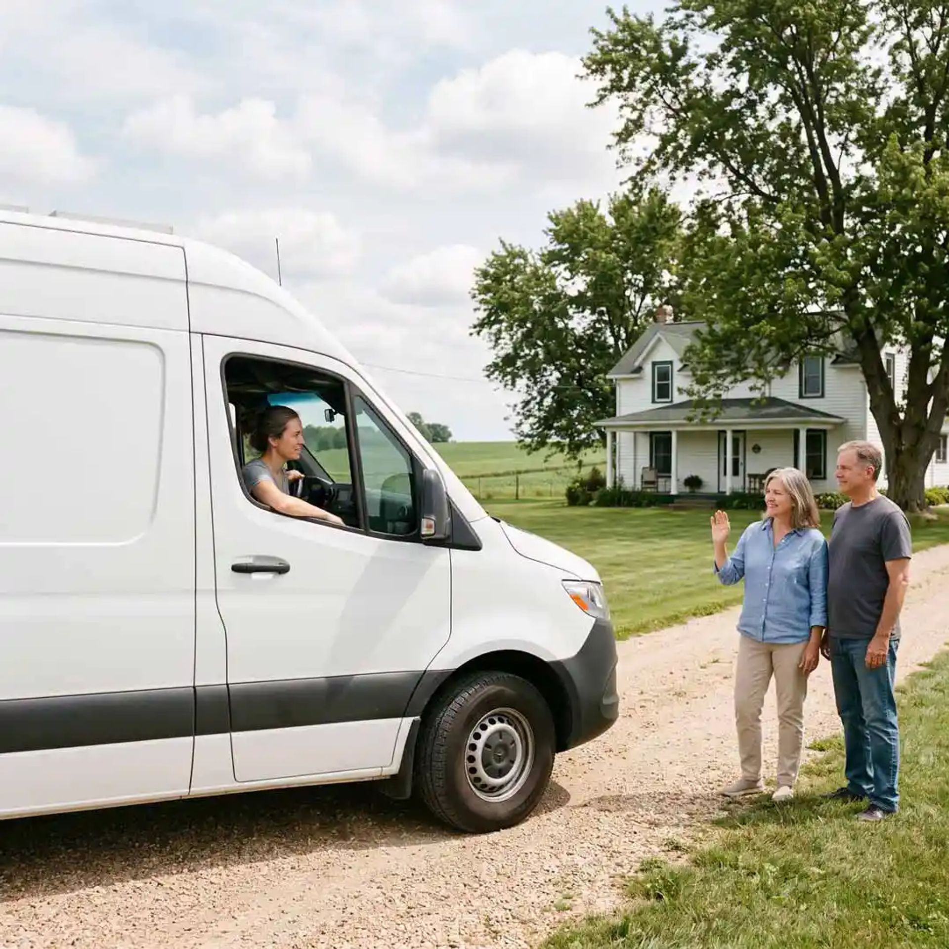 RV pulling up to meet CurbNTurf hosts.